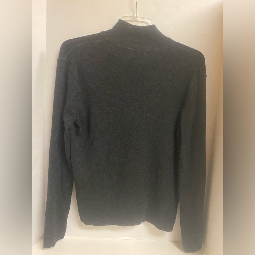 Banana Republic Men's Dark Gray Italian Merino Wool Quarter Button Sweater Large - Picture 6 of 6